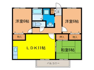 ソレーユ萩原Ｂ棟の物件間取画像